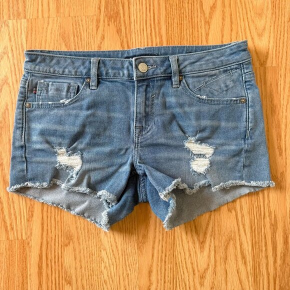 Vigoss The Jagger Distressed Jean Shorts Size 26 XS Cut Off Raw Hem Denim Short - Picture 10 of 10